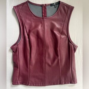 7 for all mankind maroon leather top